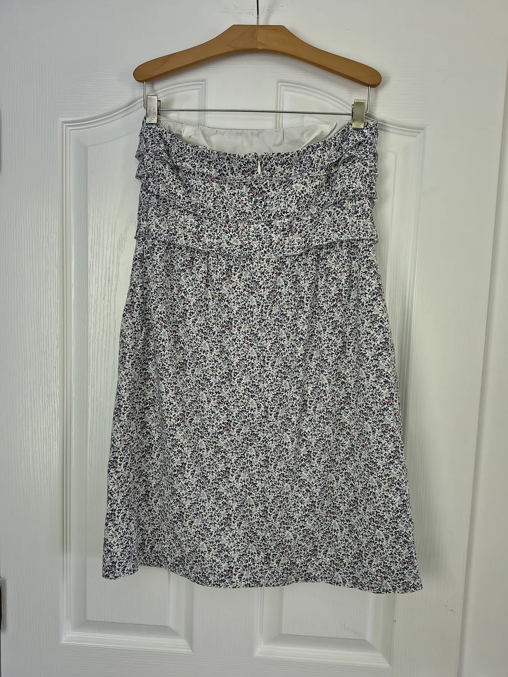 J. Crew White Mini Dress with Navy & Pink Floral Print